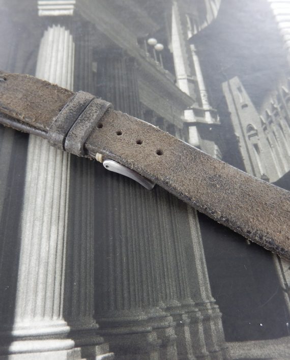Brown grey hand made vintage leather strap – 20mm, buckle 16mm