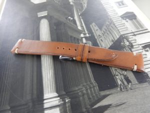 Brown hand made vintage leather strap – 20mm, buckle 16mm