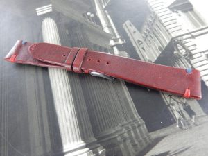 Burgundi hand made leather strap