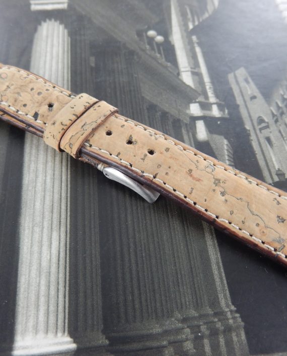 Cork and leather handmade unique strap – 20mm, buckle 16mm